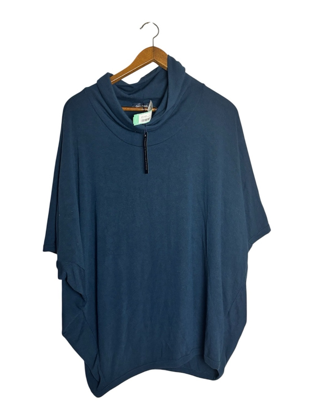 Laila Jayde NWT Stitch Fix Navy Blue Cowl Neck Poncho Type Shirt Top